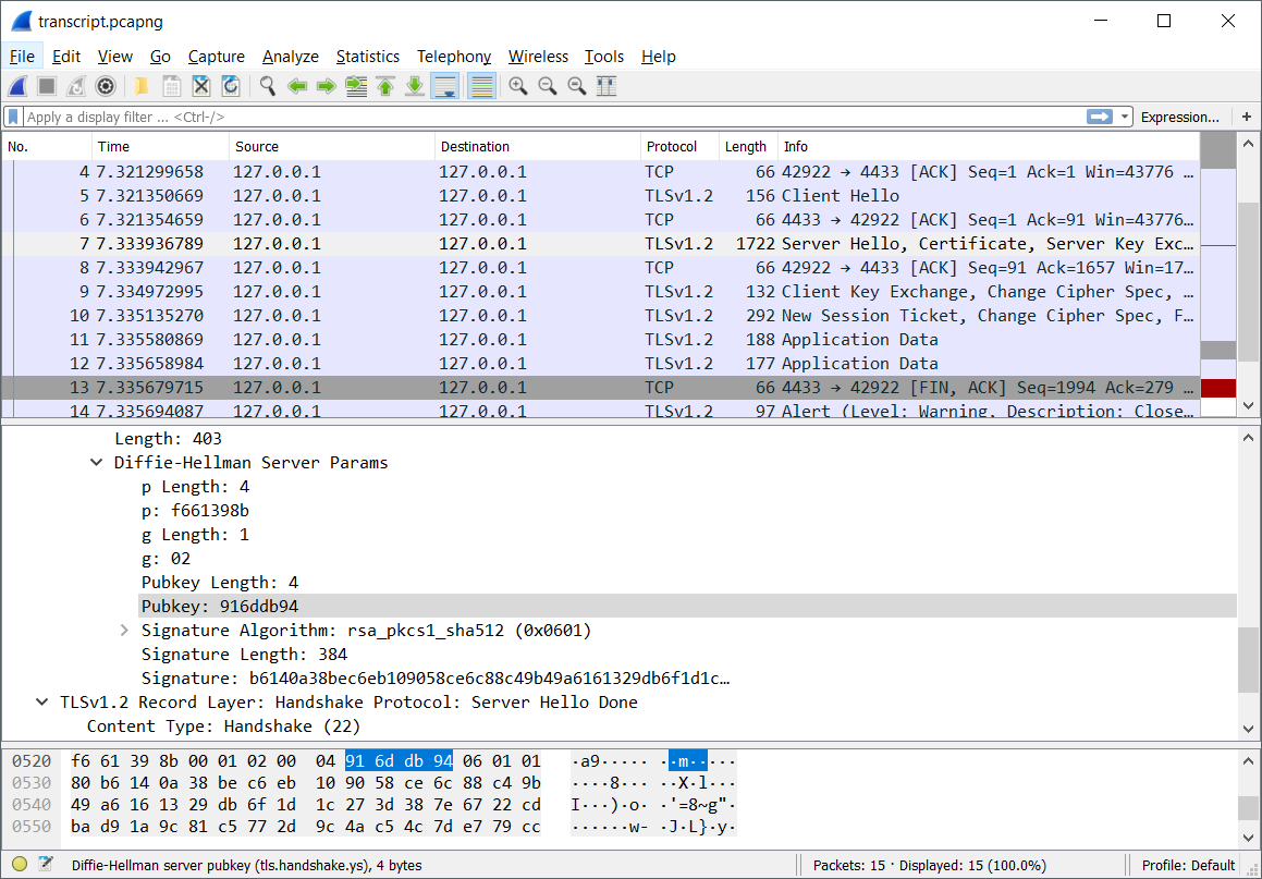 Wireshark Disection TLS Exchange