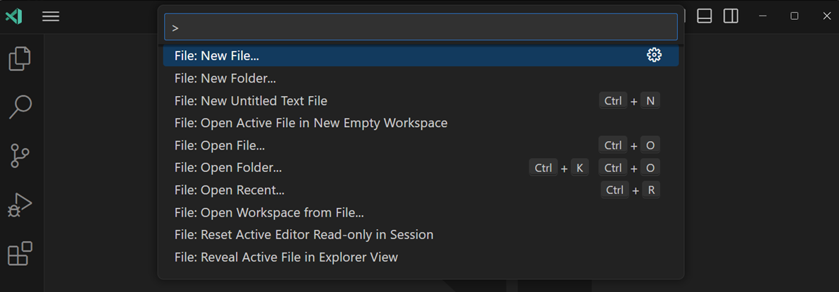 VSCode command palette
