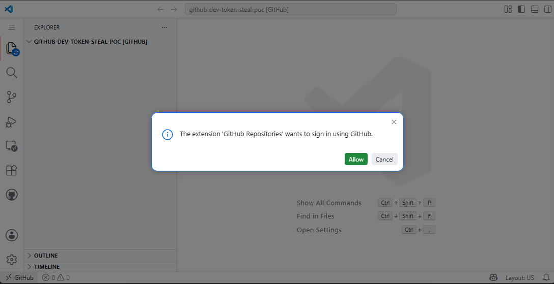 Initial sign in dialog